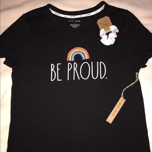 NWT Rae Dunn‎ BE PROUD Shirt and Scrunchie